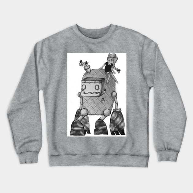 Robot Friend Crewneck Sweatshirt by Lenamariebis